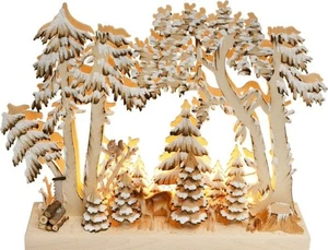 Ratags Holzdesign Schwibbogen In the Forest, Frosted - LED 12x10 Christmas - Picture 1 of 8