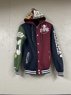 A Bathing Ape Loud Hooded Snap Button Up Letterman Jacket Men's Size Medium - Image 1 of 4