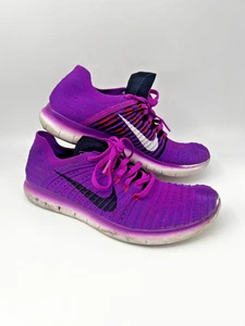 Nike Free Free RN Flyknit Womens Trainers Shoes Sneakers Purple Size 6.5UK 83107 - Picture 1 of 13