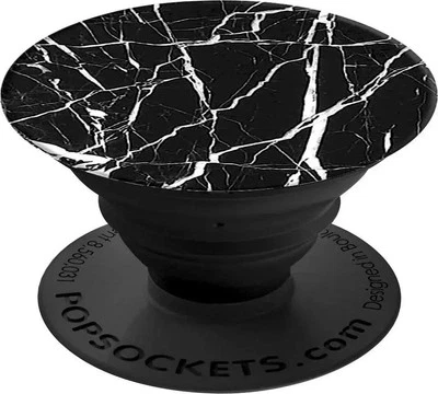 PopSockets PopGrip Basic Mobile Phone Expanding Stand and Grip - Black Marble - Image 1 of 4