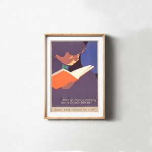 Vintage Book Advertisement Poster: 1920s Colorful Wall Art - Picture 1 of 5