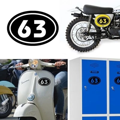 JUATINASLUIS Nummer 63 V2 Oval, Vinyl Aufkleber