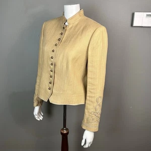 Ralph Lauren Blazer women's size 10 military tan preppy old money cotton western - Picture 1 of 12