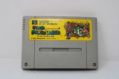 Super Mario World SNES SFC Nintendo Super Famicom Japan Region Lock Cartridge - Image 1 of 2