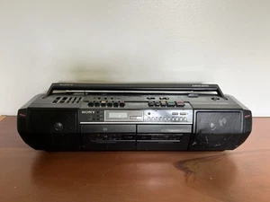 Vintage 1980s Sony MEGA BASS CFS-DW50 Cassette Dual Deck Player w/Cord - Tested - Picture 1 of 13