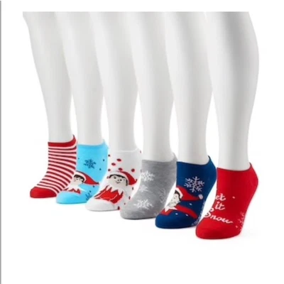 The Elf on the shelf paquete de 6 calcetines no show calcetín 9-11 zapato 4-10 Foto 1 de 4