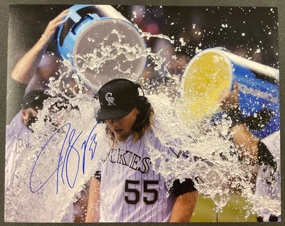 JON GRAY Signed Autographed 11x14 Colorado Rockies Powerade Bath Photo Auto - Image 1 of 2