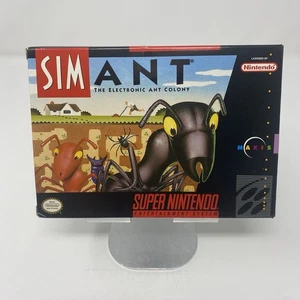 SNES SimAnt CIB Complete Box Manual Cartridge 1993 Maxis Excellent Condition - Picture 1 of 21