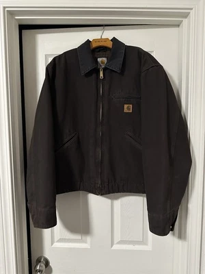 Carhartt J97 DKB Dark Brown Detroit Jacket Size Large Regular - Image 1 of 4