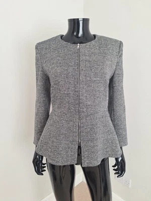 Chaqueta blazer Max Mara diseñador boucle mezcla seda peplum talla Max Mara 12UK Foto 1 de 4