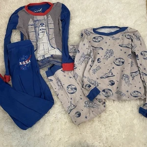 NASA Space Pajamas Set Long Sleeve 2 Pair Kids Size 5T Blue - Picture 1 of 5