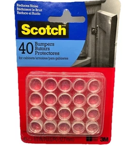 Paracolpi adesivi trasparenti Scotch 40 pezzi, cuscinetti in gomma autoadesivi 1/2" rotondi - Foto 1 di 14