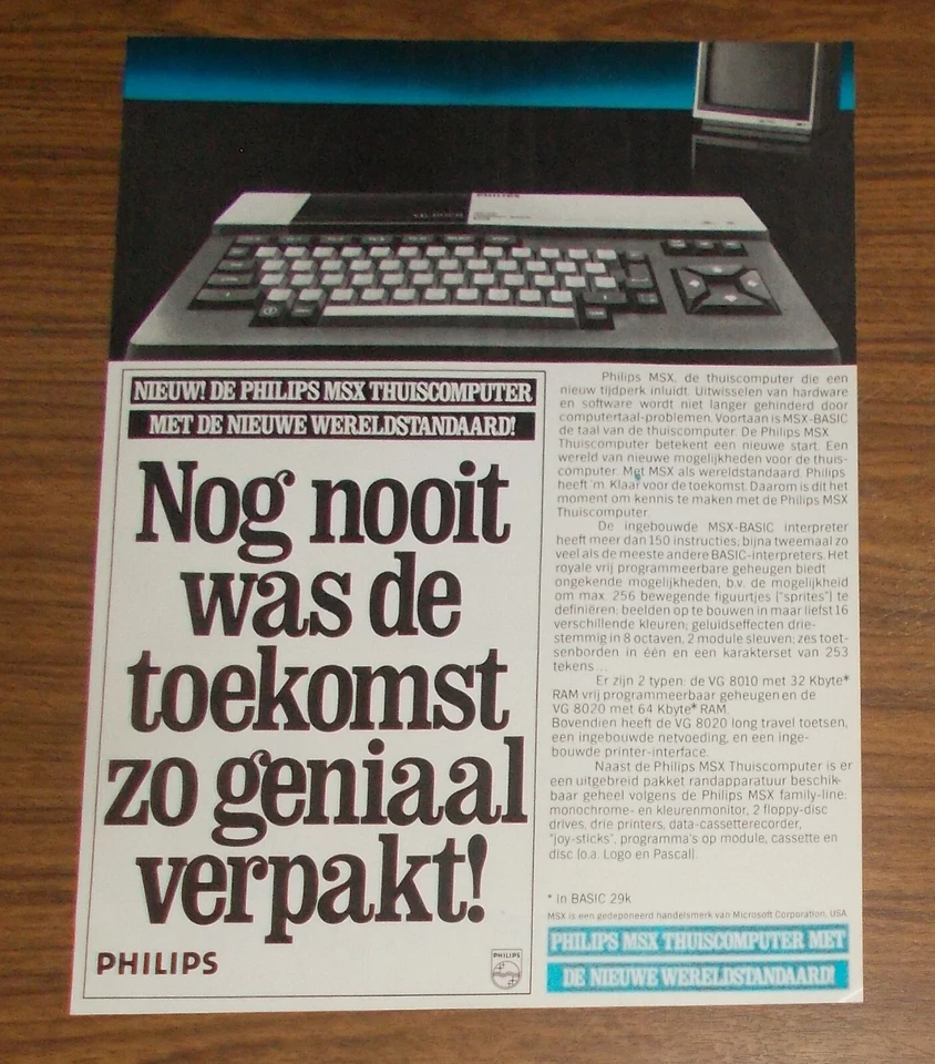 Seltene Werbung PHILIPS MSX VG 8010 Heimcomputer 1986 - Image 1 of 1