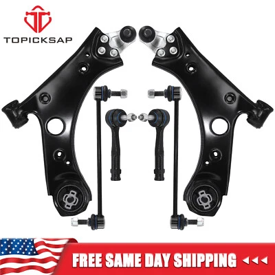 6Pc Front Lower Control Arms Kit for 2016-2019 Fiat 500X 2015-2018 Jeep Renegade - Image 1 of 4