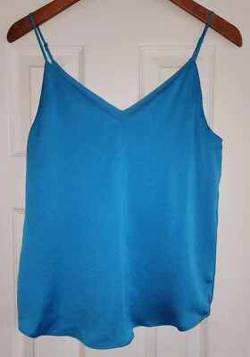 Camisola Express XS satinada cuello en V Downtown Cami correa de espagueti forrada azul aguamarina Foto 1 de 4