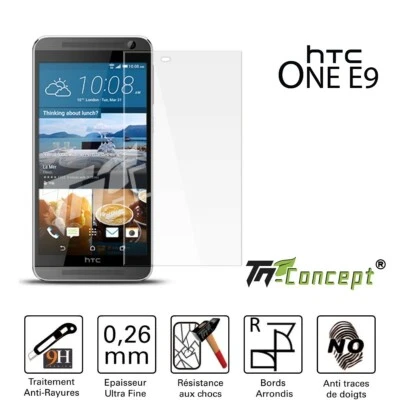 HTC One E9 - Vitre de Protection Crystal - TM Concept® - Photo 1/4