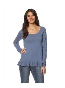 Jersey de lana suave cálido fino tejido manga larga azul talla S/M y M/L 659  - Imagen 1 de 1