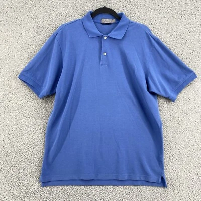 Talbots Mens Polo Shirt Short Sleeve Collared Cotton Blue Size Medium - Image 1 of 4