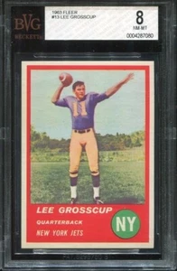 Fleer #13 Lee Grosscup 1963 RC BVG 8 New York Jets Universidad de Utah - Imagen 1 de 1