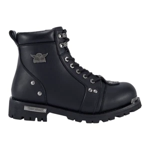 Dream Apparel Herren Motorrad Reitstiefel wasserdicht schwarz Kunstleder Seite Z - Bild 1 von 6