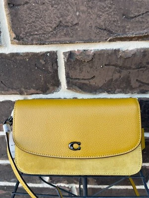 Bandolera Coach Hayden nueva con etiquetas $295 cuero mixto gamuza C5360 amarillo lino Foto 1 de 4