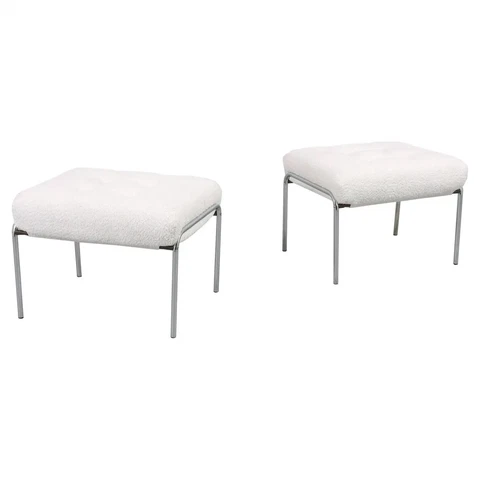 Vintage Mid-Century Modern Boucle Stools Cover