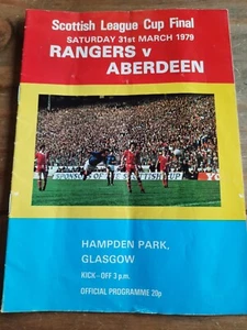 Aberdeen v Rangers 1979 March Scottish League Cup Final creased - Picture 1 of 2