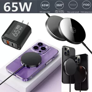 65W Fast Wireless Magnetic Charger Pad For iPhone 16 15 14 13 12 Pro Max Magsafe - Picture 1 of 21