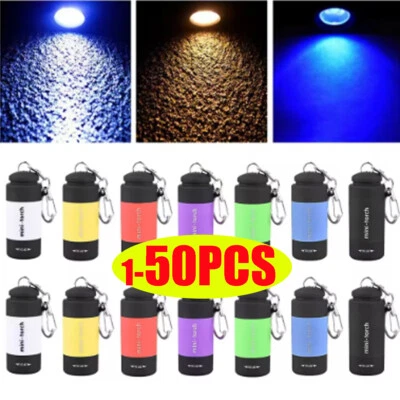 50X Mini USB Rechargeable LED Small Flashlight Torch Pocket Lamp Keychain Light - Image 1 of 4