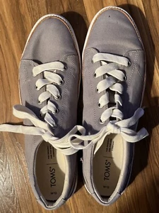 Toms Shoes for Women Gray Canvas Clean Size 12 Clean Excellent Condition - Picture 1 of 6