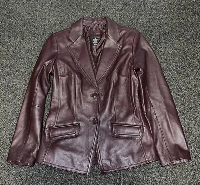 CHAQUETA DE CUERO DE COLECCIÓN JACLYN SMITH BOLSILLOS RIBETEADOS Talla 8 BOHO HIPSTER GLAM Foto 1 de 4