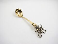William IV Silver Gilt Mustard Spoon, Rose & Butterfly Knot Finial, London 1832