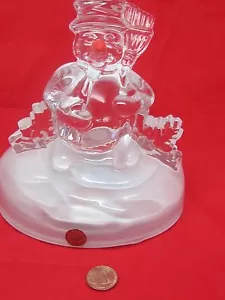 Cristal/Crystle France d'ARQUEST MUSICAL GLASS SNOWMAN PERFECT SHAPE 6"/16cmTALL - Picture 1 of 9