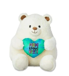 Peluche Oso Blanco Grande Día de la Madre con Mamá Conoce Mejor Corazón - Imagen 1 de 2