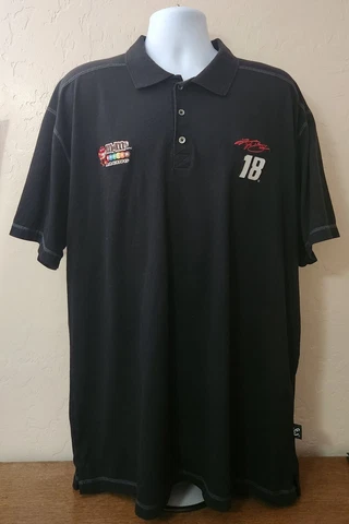 Kyle Busch Nascar # 18 Black M&M Polo Men's XL Joe Gibbs Racing Chase Cover