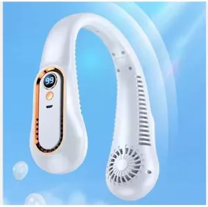 Portable Neck Fan White Neckband Air Cooler Pro Style USB Rechargeable - Picture 1 of 5