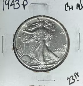1943-P WALKING LIBERTY SILVER HALF DOLLAR - CH/AU ~NICE COIN~ - Picture 1 of 2