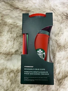 Starbucks Glitter Sparkle Reusable Cold cups 2020 24oz Venti 5 pack Set New - Picture 1 of 1