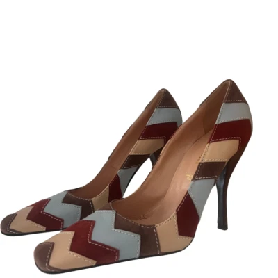 Tacones de cuero gamuza Missoni vintage bloque de color impecable estado talla 37 Foto 1 de 4