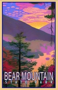 Bear Mountain State Park New York Reise Poster 11x17 + signiert USA - Bild 1 von 1