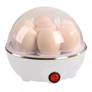 Eierkocher für 1 bis 7Eier elektrisch aus Edelstahl 350W Mini Dampfgarer 14x15cm - Bild 1 von 17