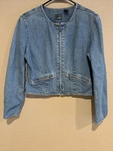 Vintage 90er Liz Wear Denim Blazer Jacke Größe 4 Petite Blue so süß! - Bild 1 von 7