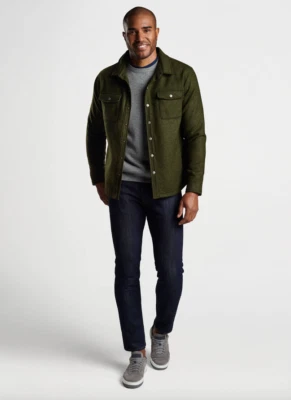 Peter Millar Men Juniper Yorkshire Wool Shirt Jacket Size XL NWT 300$ - Image 1 of 4