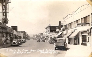 RPPC Medford Oregon OR E Main Street Coca Cola Bowling Alley Ford Truck c1942 - Picture 1 of 2