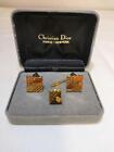Christian Dior Cufflinks Tie Pin Set With Case