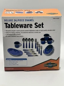 Tableware Set Enamel On Steel Service For 4 NOS Unopened Box - Picture 1 of 11