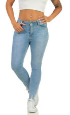 Damen Hose High-Waist Skinny Jeans Röhrenjeans Knöcheljeans Blau XS S M