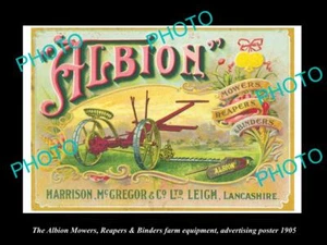 OLD 8x6 HISTORIC PHOTO OF THE ALBION FARMING MOWER ADVERTISING POSTER c1905 - Photo 1 sur 1
