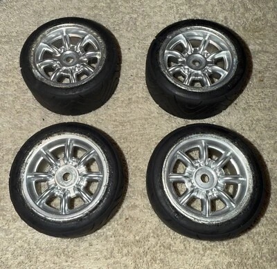 Ride Racing Tires (4pcs) w/ Chrome minilite wheels Firm Insert M03/M05/M07/50676 - Image 1 of 3