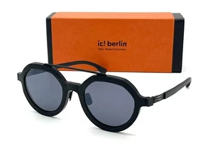 IC BERLIN EDISON EcoBlack Rough Black / EcoBlack 47mm Sunglasses - Picture 1 of 4